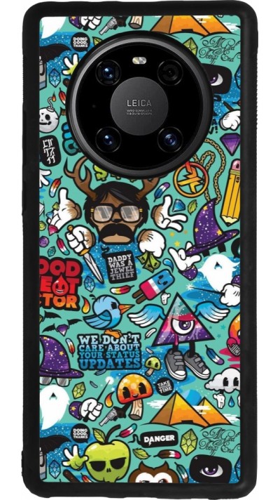 Huawei Mate 40 Pro Case Hülle - Silikon schwarz Mixed Cartoons Turquoise