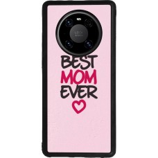 Coque Huawei Mate 40 Pro - Silicone rigide noir Mom 2023 best Mom ever pink