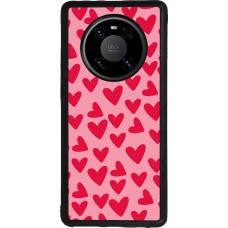 Coque Huawei Mate 40 Pro - Silicone rigide noir Mom 2024 petits coeurs