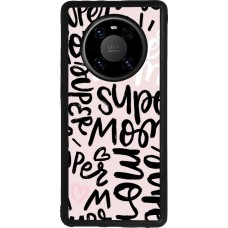 Huawei Mate 40 Pro Case Hülle - Silikon schwarz Mom 2024 Super mom
