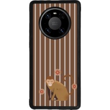 Coque Huawei Mate 40 Pro - Silicone rigide noir Monkey with stripes