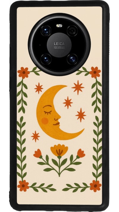 Coque Huawei Mate 40 Pro - Silicone rigide noir Half moon stamp 2026