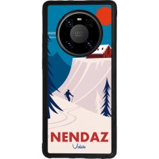 Coque Huawei Mate 40 Pro - Silicone rigide noir Nendaz Cabane Ski