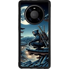 Huawei Mate 40 Pro Case Hülle - Silikon schwarz Ninja unter dem Mond