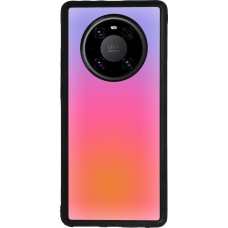 Coque Huawei Mate 40 Pro - Silicone rigide noir Orange Pink Blue Gradient