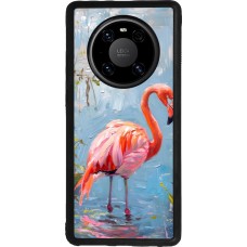 Coque Huawei Mate 40 Pro - Silicone rigide noir Paint Flamingo