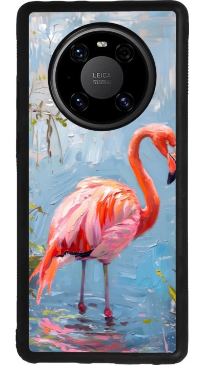 Huawei Mate 40 Pro Case Hülle - Silikon schwarz Paint Flamingo