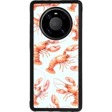 Coque Huawei Mate 40 Pro - Silicone rigide noir Pattern de homards pastels