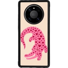 Coque Huawei Mate 40 Pro - Silicone rigide noir Pink crocodile 2026