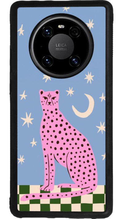 Huawei Mate 40 Pro Case Hülle - Silikon schwarz Pink leopard with stars 2026