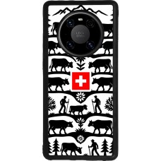 Coque Huawei Mate 40 Pro - Silicone rigide noir Poya Suisse 3