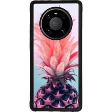 Coque Huawei Mate 40 Pro - Silicone rigide noir Purple Pink Pineapple