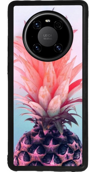 Coque Huawei Mate 40 Pro - Silicone rigide noir Purple Pink Pineapple