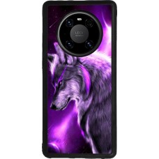 Coque Huawei Mate 40 Pro - Silicone rigide noir Purple Sky Wolf