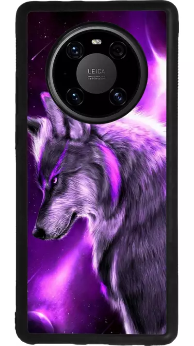 Huawei Mate 40 Pro Case Hülle - Silikon schwarz Purple Sky Wolf