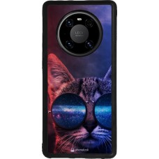 Coque Huawei Mate 40 Pro - Silicone rigide noir Red Blue Cat Glasses