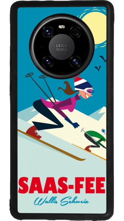 Coque Huawei Mate 40 Pro - Silicone rigide noir Saas-Fee Ski Downhill