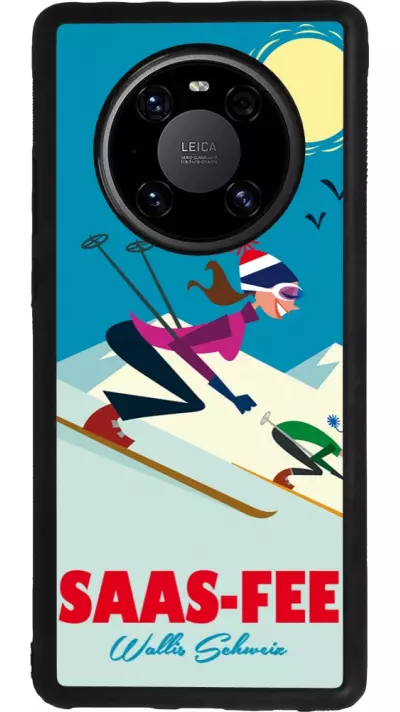 Huawei Mate 40 Pro Case Hülle - Silikon schwarz Saas-Fee Ski Downhill