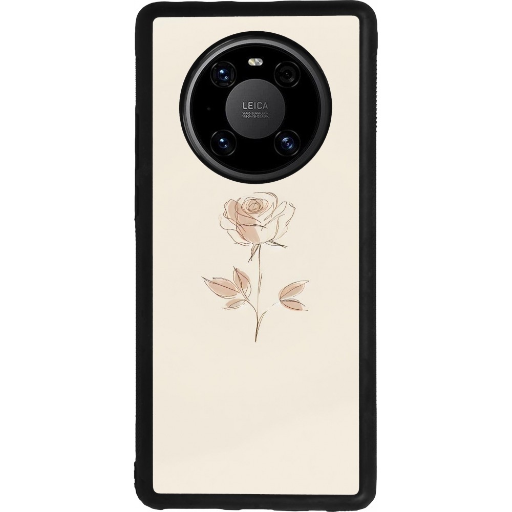 Coque Huawei Mate 40 Pro - Silicone rigide noir Sable Rose Minimaliste