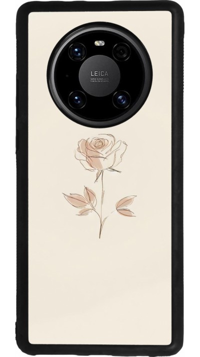 Coque Huawei Mate 40 Pro - Silicone rigide noir Sable Rose Minimaliste