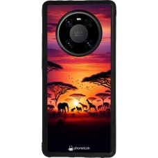Coque Huawei Mate 40 Pro - Silicone rigide noir Safari sunset wildlife