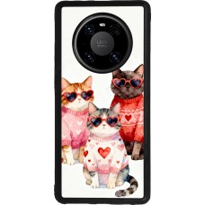 Coque Huawei Mate 40 Pro - Silicone rigide noir Saint Valentines Day 26 Cat Love