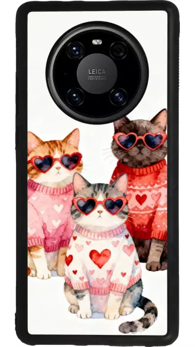 Huawei Mate 40 Pro Case Hülle - Silikon schwarz Saint Valentines Day 26 Cat Love