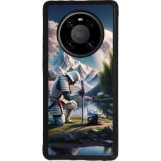 Coque Huawei Mate 40 Pro - Silicone rigide noir Samurai Katana Lune