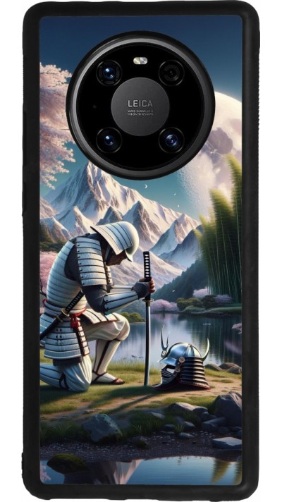 Coque Huawei Mate 40 Pro - Silicone rigide noir Samurai Katana Lune