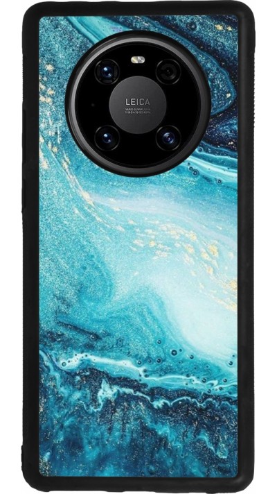 Coque Huawei Mate 40 Pro - Silicone rigide noir Sea Foam Blue
