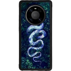 Coque Huawei Mate 40 Pro - Silicone rigide noir Serpent Blue Anaconda