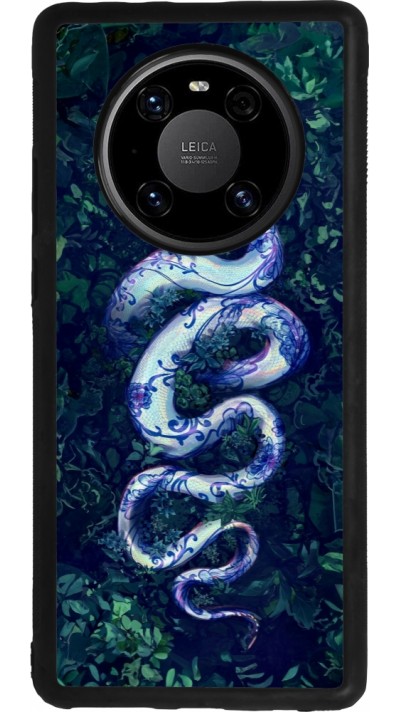 Huawei Mate 40 Pro Case Hülle - Silikon schwarz Snake Blue Anaconda