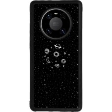 Coque Huawei Mate 40 Pro - Silicone rigide noir Space Doodle