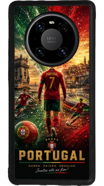 Huawei Mate 40 Pro Case Hülle - Silikon schwarz Fussball Portugal splash 2026