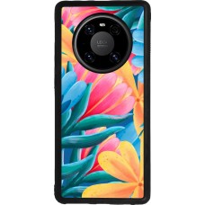 Coque Huawei Mate 40 Pro - Silicone rigide noir Spring 23 colorful flowers