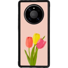 Coque Huawei Mate 40 Pro - Silicone rigide noir Spring 23 tulip trio