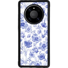 Coque Huawei Mate 40 Pro - Silicone rigide noir Spring 23 watercolor blue flowers