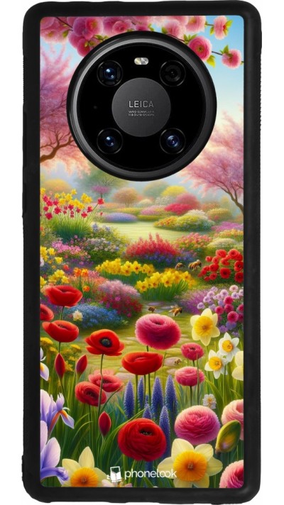 Coque Huawei Mate 40 Pro - Silicone rigide noir Spring 25 Bouquet printemps
