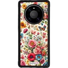 Coque Huawei Mate 40 Pro - Silicone rigide noir Spring 25 printemps fleuri