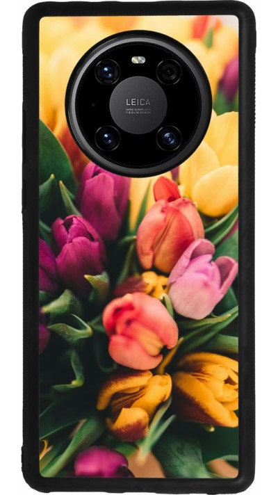 Huawei Mate 40 Pro Case Hülle - Silikon schwarz Bouquet of tulips Spring 2026