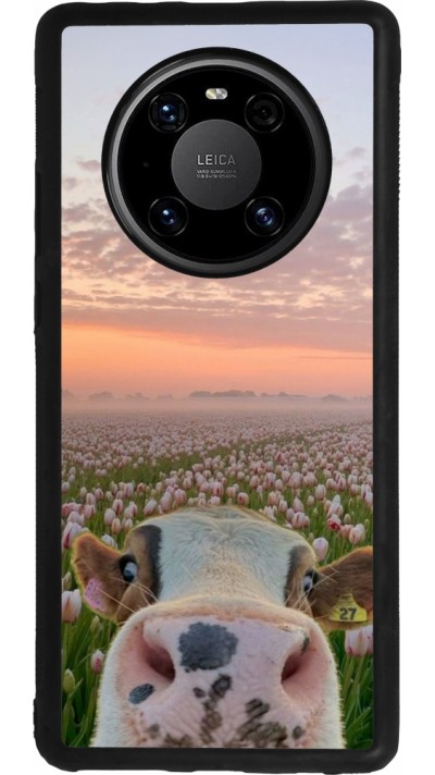 Huawei Mate 40 Pro Case Hülle - Silikon schwarz Cow with tulips Spring 2026