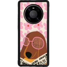 Coque Huawei Mate 40 Pro - Silicone rigide noir Dog with newspaper Spring 2026