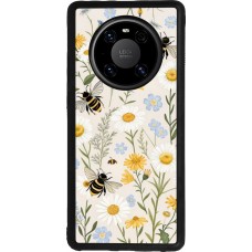 Coque Huawei Mate 40 Pro - Silicone rigide noir Pattern bees Spring 2026