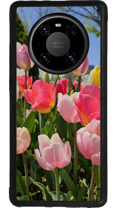 Huawei Mate 40 Pro Case Hülle - Silikon schwarz Tulips Spring 2026