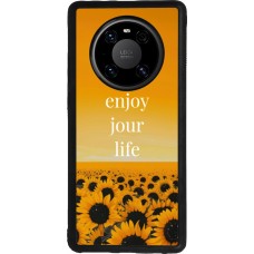 Coque Huawei Mate 40 Pro - Silicone rigide noir Summer 2025 Enjoy your life