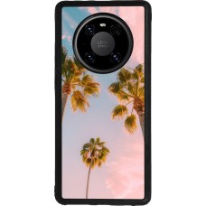 Coque Huawei Mate 40 Pro - Silicone rigide noir Summer 2025 Palmiers