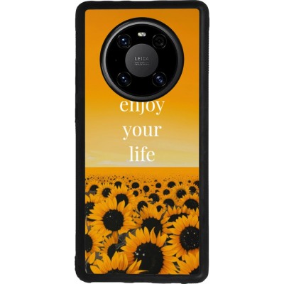 Huawei Mate 40 Pro Case Hülle - Silikon schwarz Summer 2026 Enjoy your life