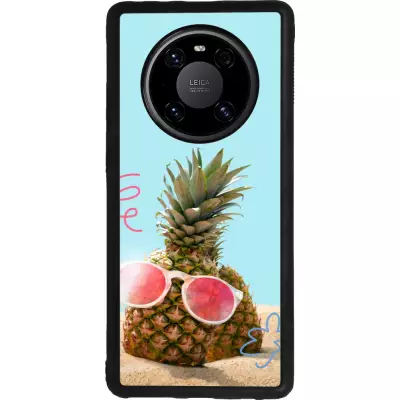 Coque Huawei Mate 40 Pro - Silicone rigide noir Pineapple with glasses Summer 2026