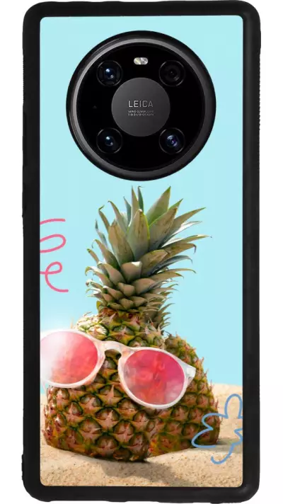 Huawei Mate 40 Pro Case Hülle - Silikon schwarz Pineapple with glasses Summer 2026