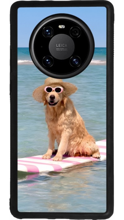 Huawei Mate 40 Pro Case Hülle - Silikon schwarz Summer Dog on Paddle